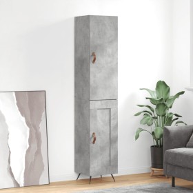 Credenza Grigio Cemento 34,5x34x180 cm in Legno Multistrato