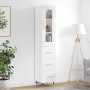 Credenza 34,5x34x180 cm in Legno Multistrato Bianco Lucido