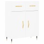 Credenza Bianca 69,5x34x180 cm in Legno Multistrato