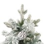 Albero di Natale Innevato Preilluminato Pigne 150cm in PVC e PE