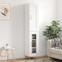 Credenza 34,5x34x180 cm in Legno Multistrato Bianco Lucido