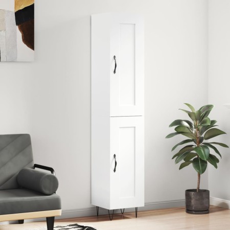 Credenza 34,5x34x180 cm in Legno Multistrato Bianco Lucido