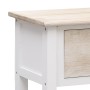 Credenza Bianca e Marrone 108x30x76 cm Legno Massello Paulownia