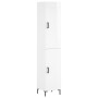 Credenza 34,5x34x180 cm in Legno Multistrato Bianco Lucido