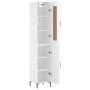 Credenza 34,5x34x180 cm in Legno Multistrato Bianco Lucido