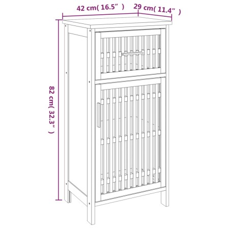 Armadietto da Bagno 42x29x82 cm in Legno Massello di Noce