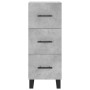 Credenza Grigio Cemento 34,5x34x180 cm in Legno Multistrato