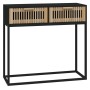 Tavolino Consolle Nero 80x30x75 cm Legno Multistrato e Ferro