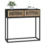 Tavolino Consolle Nero 80x30x75 cm Legno Multistrato e Ferro