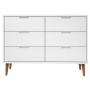 Cassettiera MOLDE Bianca 113x40x80 cm in Legno Massello di Pino