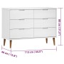 Cassettiera MOLDE Bianca 113x40x80 cm in Legno Massello di Pino