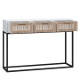 Tavolino Consolle Bianco 105x30x75 cm Legno Multistrato e Ferro