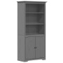 Libreria BODO 80x40x172 cm in Legno Massello di Pino Grigio