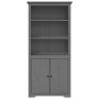 Libreria BODO 80x40x172 cm in Legno Massello di Pino Grigio