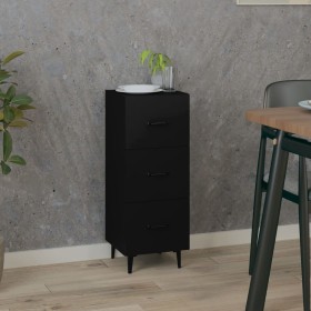 Credenza Nero 34,5x34x90 cm in Legno Multistrato