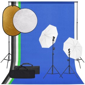 Kit per Studio Fotografico con Set Luci, Fondale e Riflettore