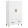 Credenza Bianco Lucido 70x31x115 cm in Legno Multistrato