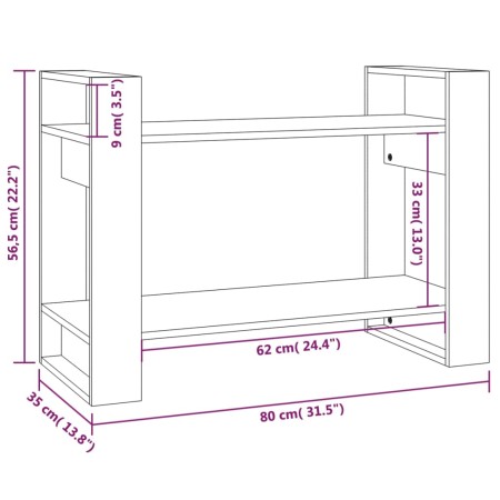 Libreria/Divisorio 80x35x56,5 cm in Legno Massello di Pino