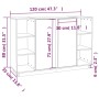 Credenza 120x35x80 cm in Legno Massello di Pino