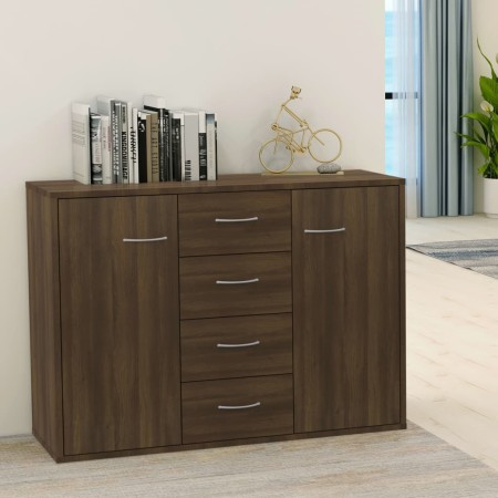 Credenza Rovere Marrone 88x30x65 cm in Legno Multistrato