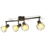 Faretto stile industriale nero con 4 lampadine ad incandescenza a LED