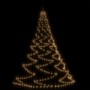 Albero da Parete con Gancio Metallico 260 LED Bianco Caldo 3 m