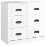 Credenza Bianco Lucido 70x35,5x67,5 cm in Legno Multistrato