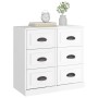 Credenza Bianco Lucido 70x35,5x67,5 cm in Legno Multistrato