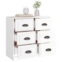 Credenza Bianco Lucido 70x35,5x67,5 cm in Legno Multistrato