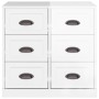 Credenza Bianco Lucido 70x35,5x67,5 cm in Legno Multistrato