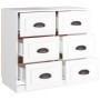 Credenza Bianco Lucido 70x35,5x67,5 cm in Legno Multistrato