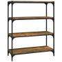 Libreria rovere fumo 80x33x100 cm Legno Multistrato e Acciaio