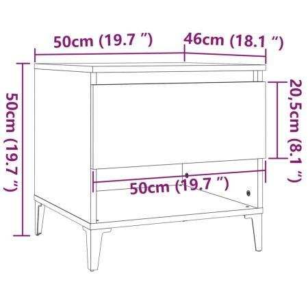 Tavolini 2pz Bianco Lucido 50x46x50 cm in Legno Multistrato