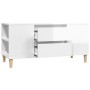 Mobile Porta TV Bianco Lucido 102x44,5x50 cm Legno Multistrato