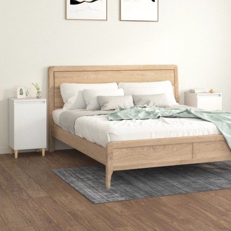 Comodini 2 pz Bianchi 40x35x70 cm in Legno Multistrato