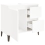 Armadietto da Bagno Bianco 65x33x60 cm in Legno Multistrato
