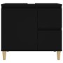 Armadietto da Bagno Nero 65x33x60 cm in Legno Multistrato