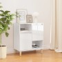 Credenza Bianco Lucido 60x35x70 cm in Legno Multistrato