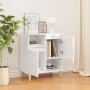 Credenza Bianco Lucido 60x35x70 cm in Legno Multistrato