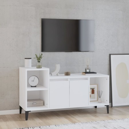 Mobile Porta TV Bianco 100x35x55 cm in Legno Multistrato