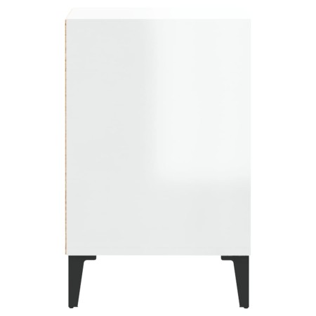 Mobile Porta TV Bianco Lucido 100x35x55 cm in Legno Multistrato