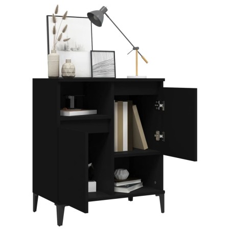 Credenza Nero 60x35x70 cm in Legno Multistrato