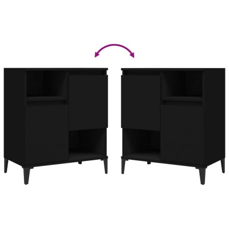 Credenza Nero 60x35x70 cm in Legno Multistrato