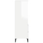 Credenza Bianco Lucido 40x36x110 cm in Legno Multistrato