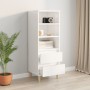 Credenza Bianco Lucido 40x36x110 cm in Legno Multistrato