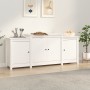 Credenza Bianca 164x37x68 cm in Legno Massello di Pino