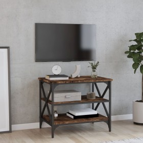 Mobile Porta TV Rovere Fumo 60x40x50 cm in Legno Multistrato