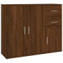 Credenza Rovere Marrone 91x29,5x75 cm in Legno Multistrato