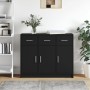 Credenza Nera 91x28x75 cm in Legno Multistrato