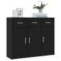 Credenza Nera 91x28x75 cm in Legno Multistrato